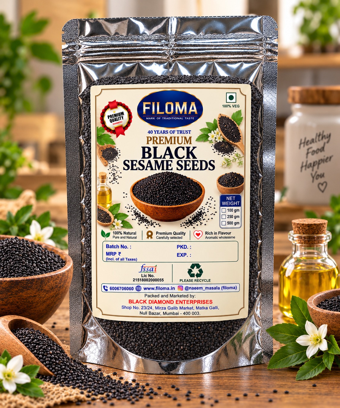 Filoma Black Sesame Seeds (Kale til) – Premium Natural Seeds