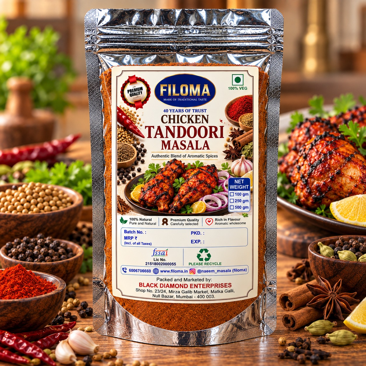 Filoma Chicken Tandoori Masala – Authentic Blend of Aromatic Spices