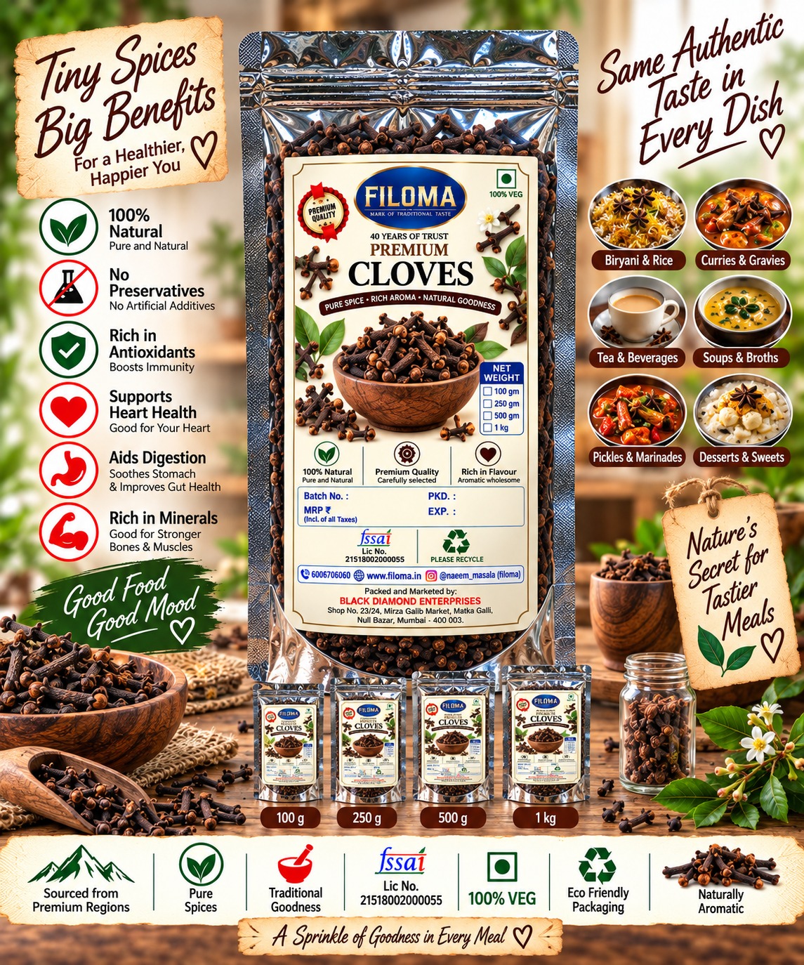 Filoma Cloves –  (Laung) Premium Whole Spice