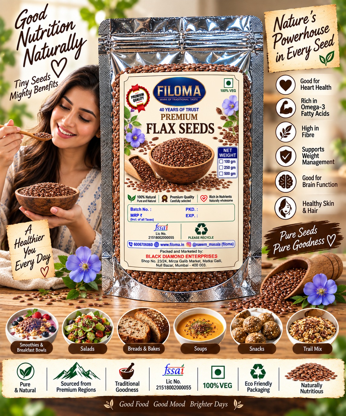 Filoma Flax Seeds – (Also k beej) Premium Natural Superfood