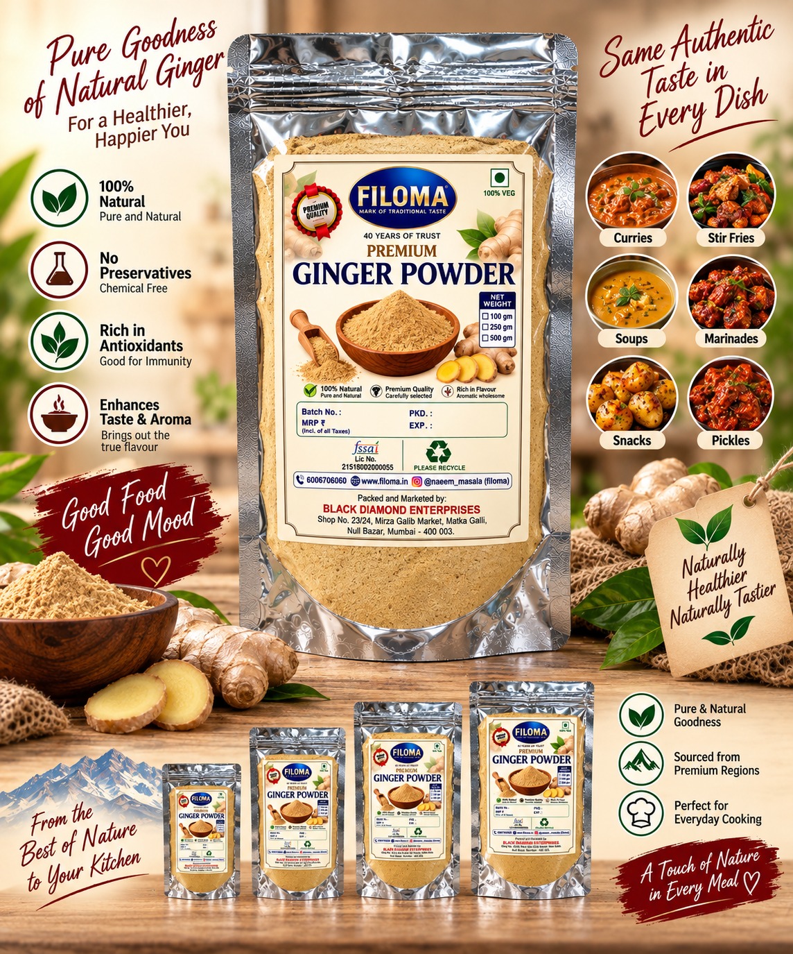 Filoma Premium Ginger Powder – 100% Natural & Pure