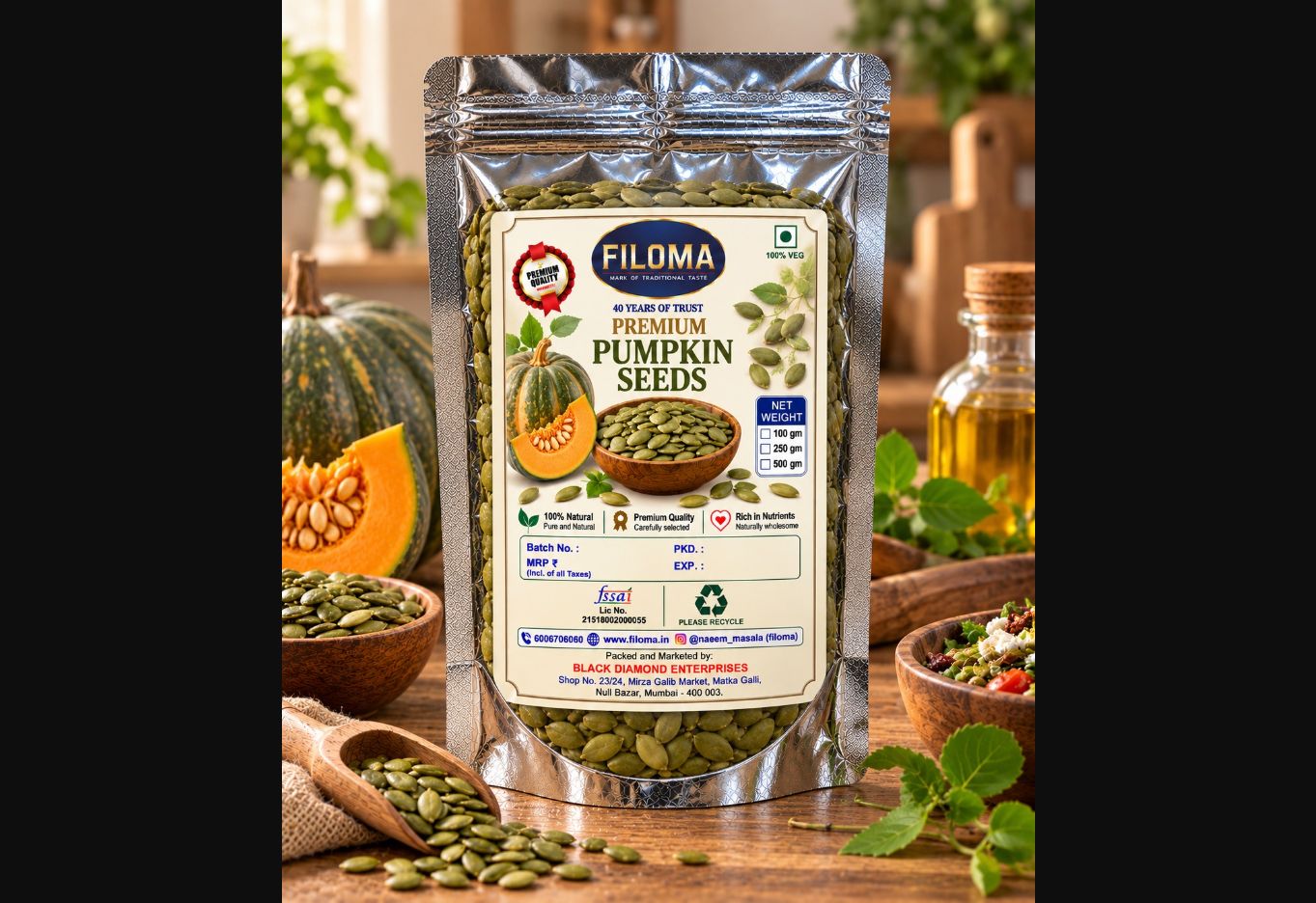 Filoma Seeds Combo | 4 Packs × 100g