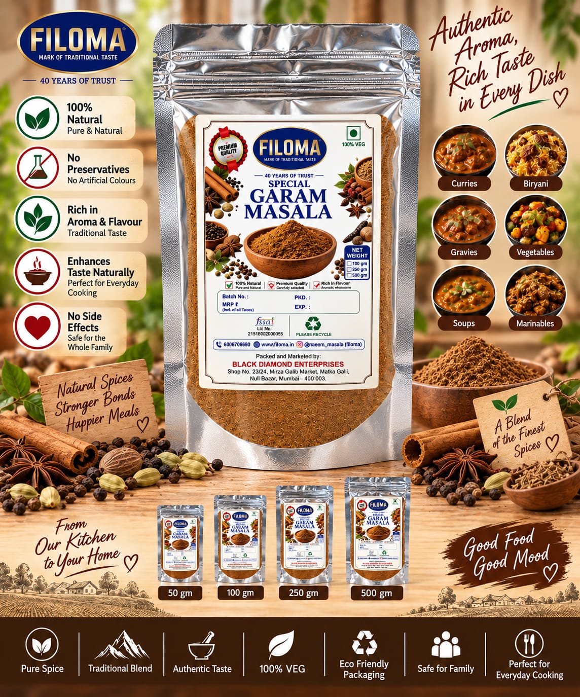 Filoma Special Garam Masala – Authentic Blend of Aromatic Spices