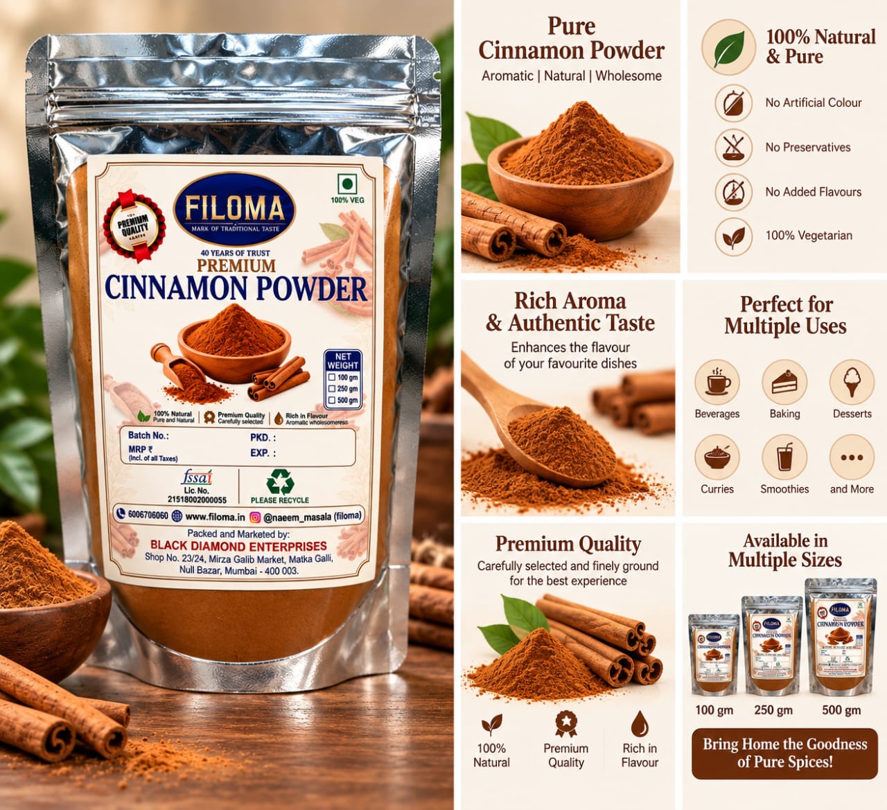 Premium Cinnamon Powder – Pure & Natural