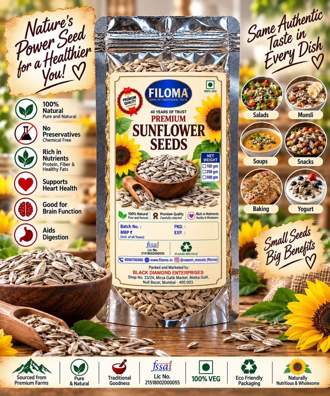 Premium Sunflower Seeds | Filoma